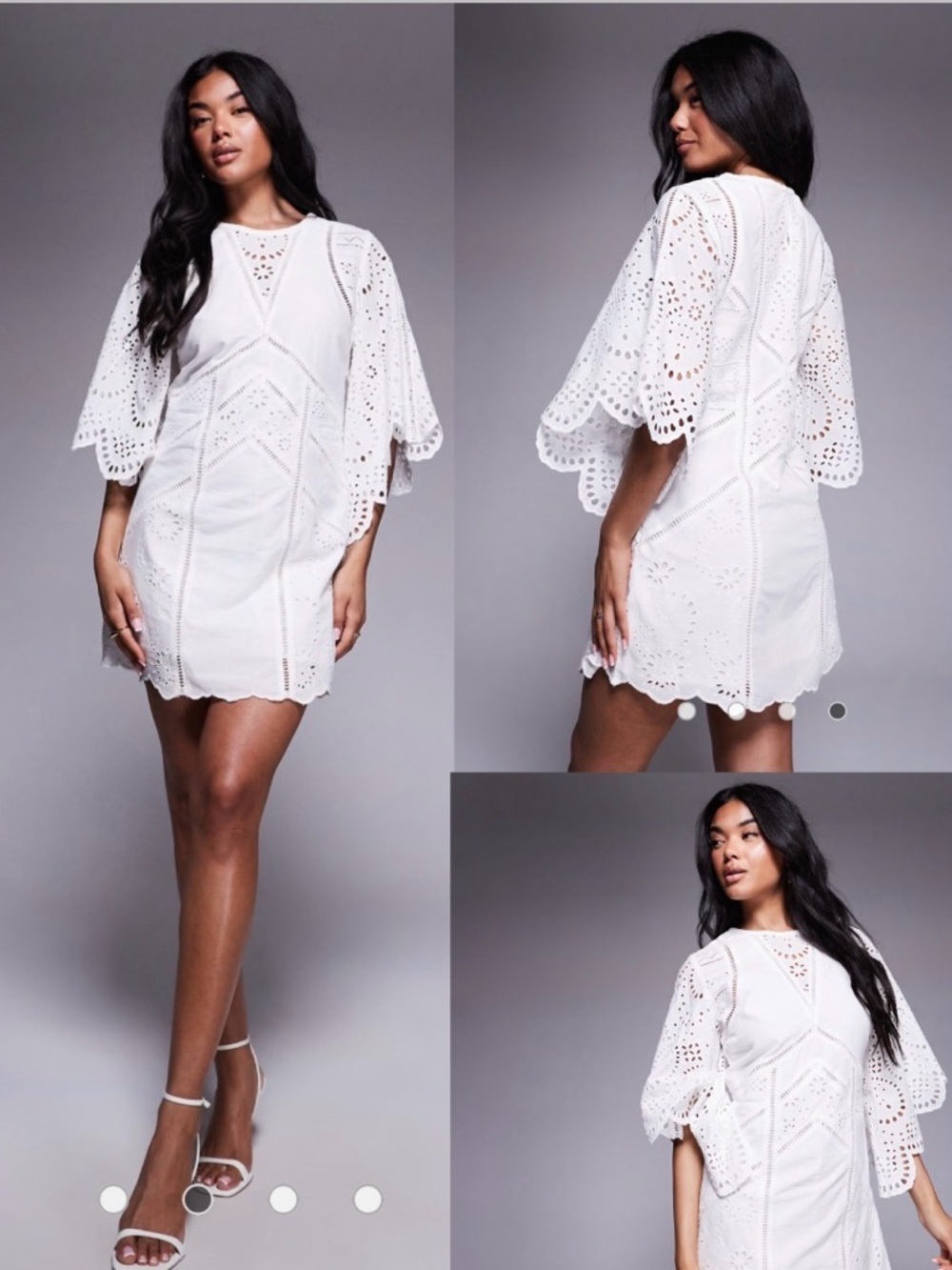 AllSaints Women's Ivory 100% Organic Cotton Eyelet Luci Dress Size US 4
